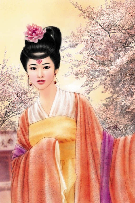 她是绝世美貌的杨玉环，隐藏着一股超凡脱俗的武艺