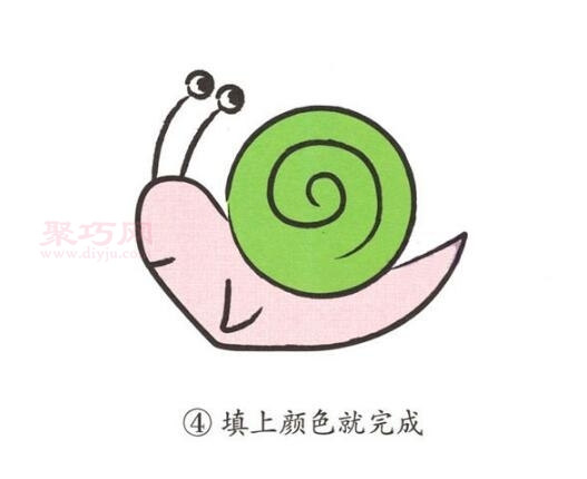 蜗牛画法儿童画_蜗牛画画图片_蜗牛怎么画